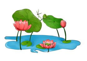 荷花元素叶朵装饰鲜材