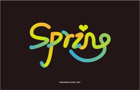 Spring你好春天来了矢量