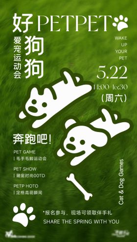 宠物猫狗运动会海报