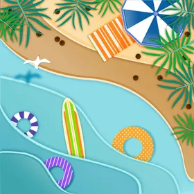 海滩顶视图度假旅行旅游沙俯瞰
