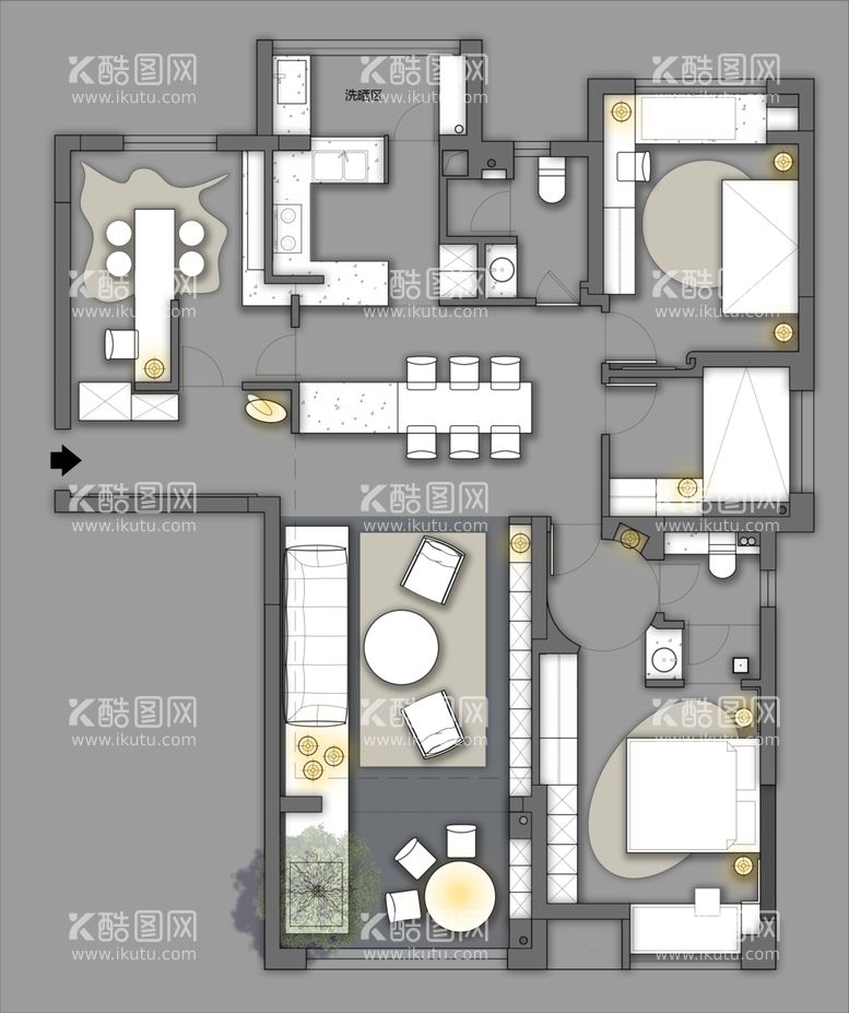 编号：61883912081112521553【酷图网】源文件下载-平面户型图