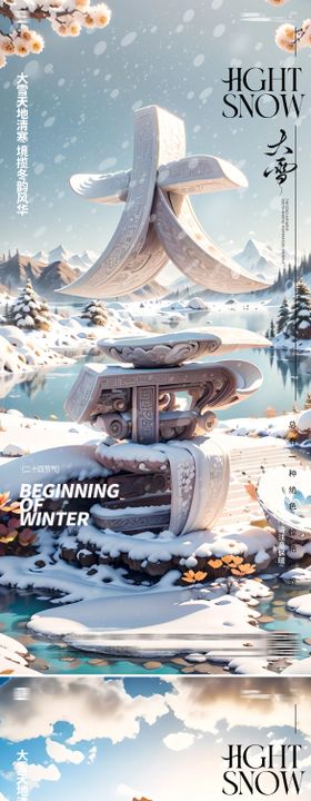 24节气创意海报大雪海报
