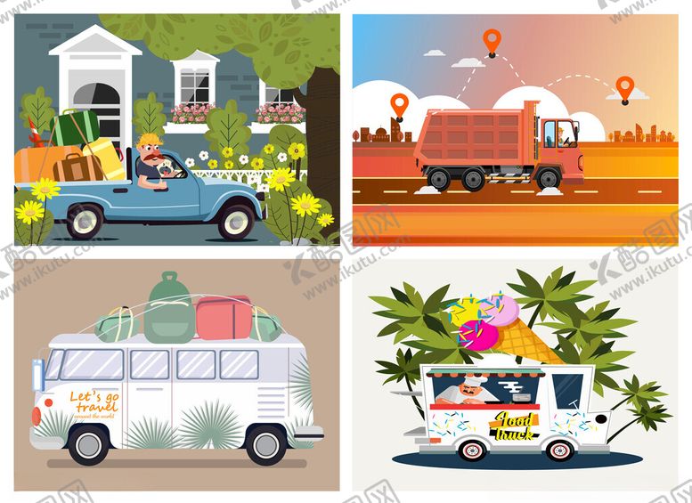 编号：54029811210152315237【酷图网】源文件下载-房车旅行插图