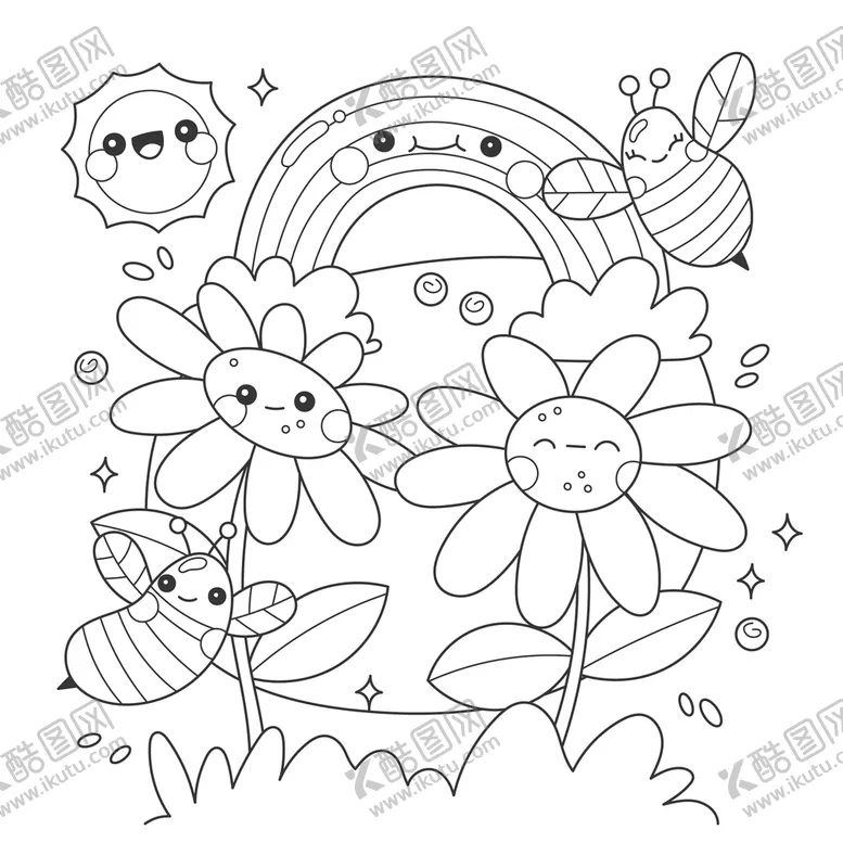编号：26593409160916002341【酷图网】源文件下载-卡通线稿绘画线稿儿童绘画