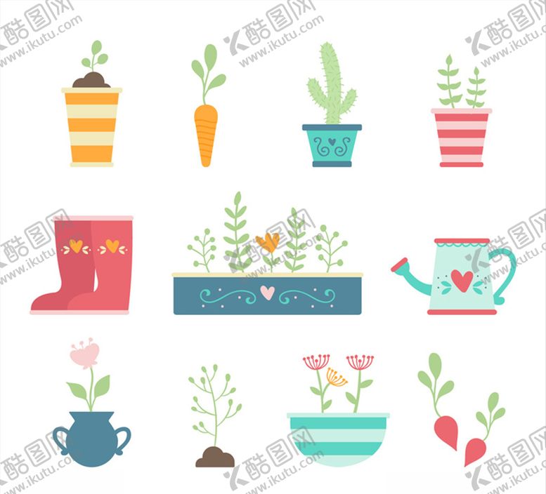 编号：24698610141740445520【酷图网】源文件下载-园艺元素图标矢量素材