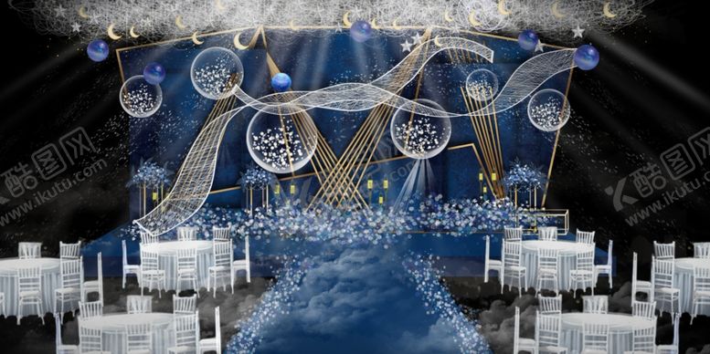 编号：77358609291411364384【酷图网】源文件下载-蓝色婚礼