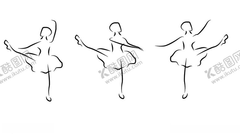 编号：80739009241935062392【酷图网】源文件下载-手绘芭蕾舞蹈动作矢量设计
