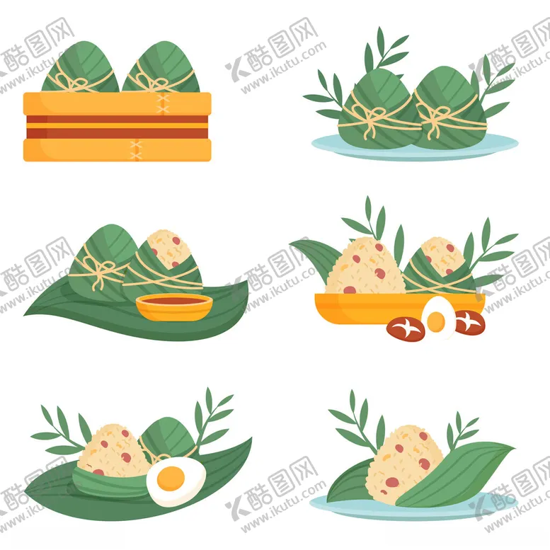 编号：97417906240259049171【酷图网】源文件下载-端午粽子美食插画