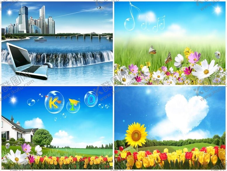 编号：89328604011538522419【酷图网】源文件下载-环保海报蓝天草地白云