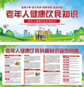 老年人健康饮食知识展板