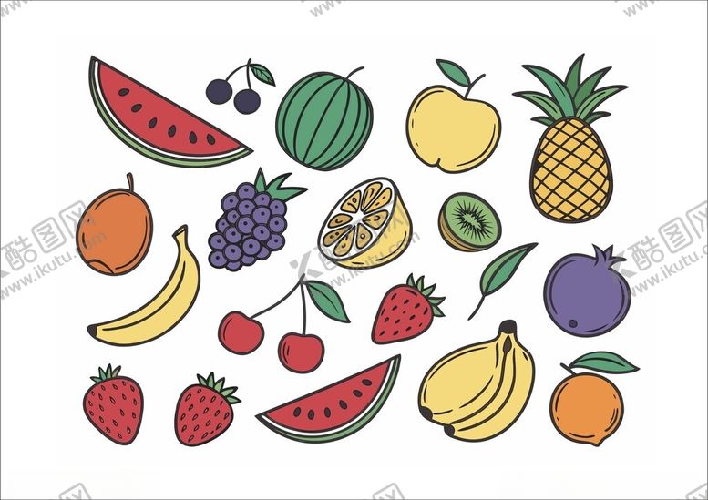 编号：69369704011228344126【酷图网】源文件下载-卡通水果