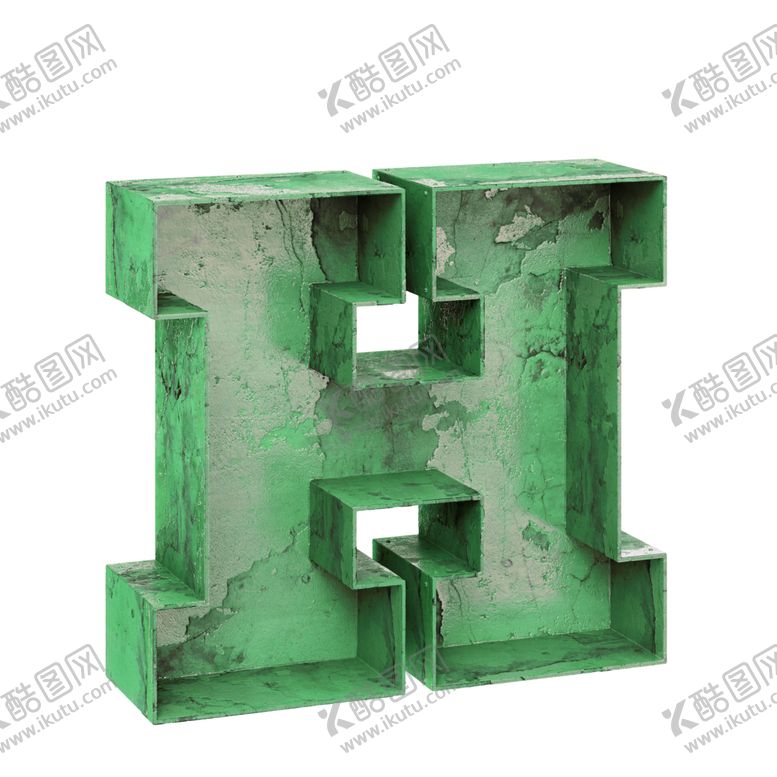 编号：56022709221310331680【酷图网】源文件下载-3D立体字母H