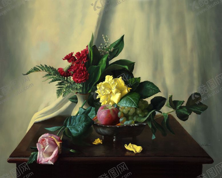 编号：87122001202105319673【酷图网】源文件下载-花卉静物油画