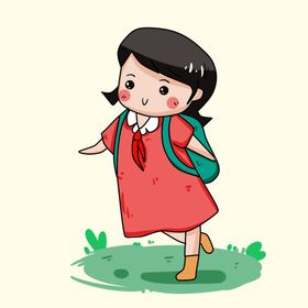 女孩上学