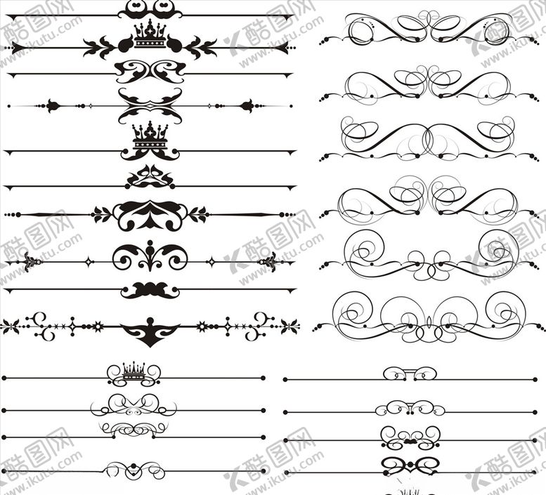 编号：14908211011143153574【酷图网】源文件下载-欧式花纹分割线