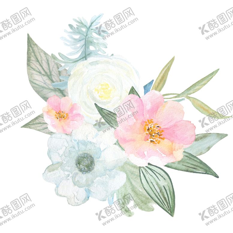 编号：95844509192007454398【酷图网】源文件下载-北欧小清新水彩花朵插画