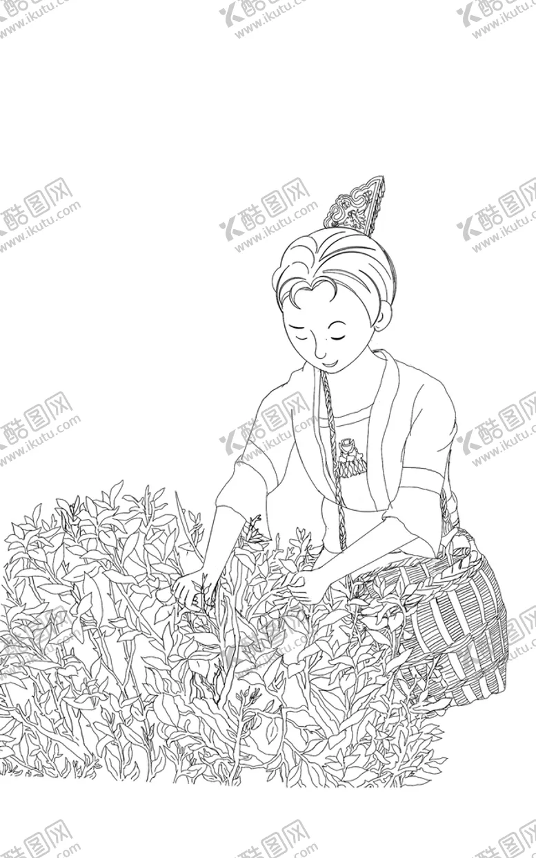 编号：04965209132253304825【酷图网】源文件下载-少数民族采茶少女