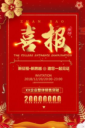 喜报海报好消息小学生