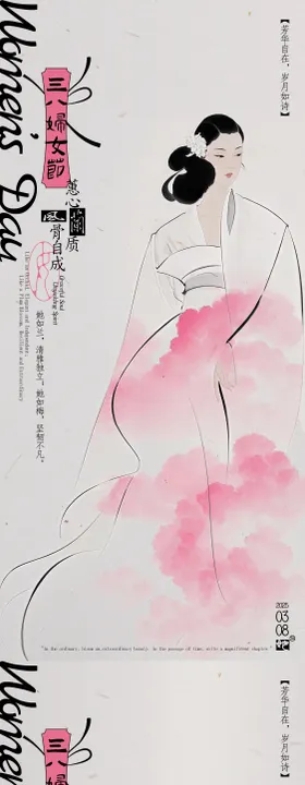 三八妇女节写意插画海报