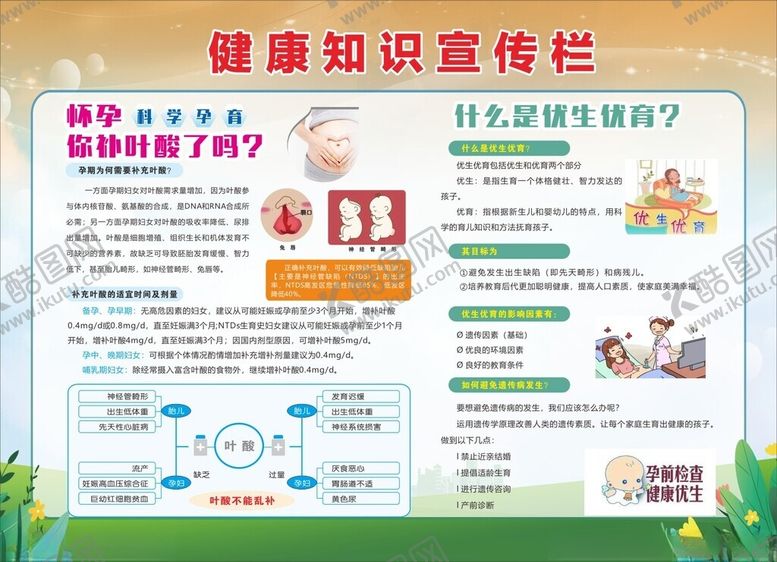 编号：89982802261112008444【酷图网】源文件下载-补充叶酸优生优育健康知识宣传