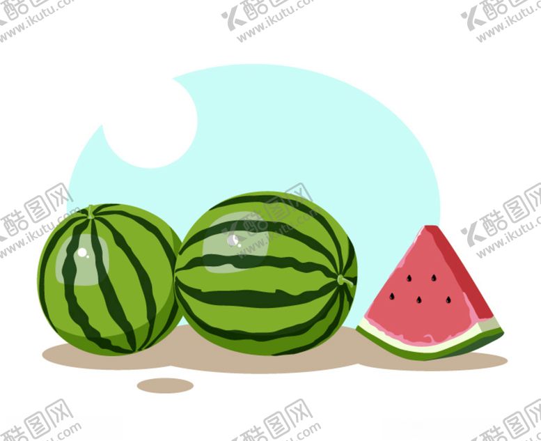 编号：91105309211100276807【酷图网】源文件下载-水果系列矢量插画之西瓜