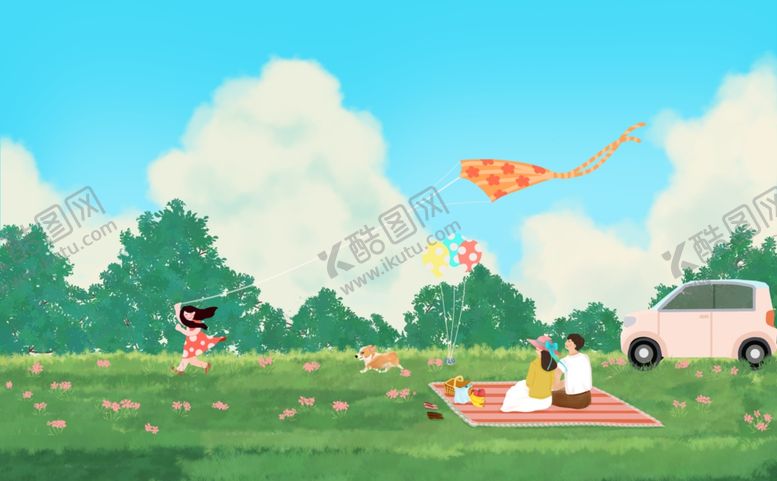 编号：71394404042044245578【酷图网】源文件下载-春日野餐背景