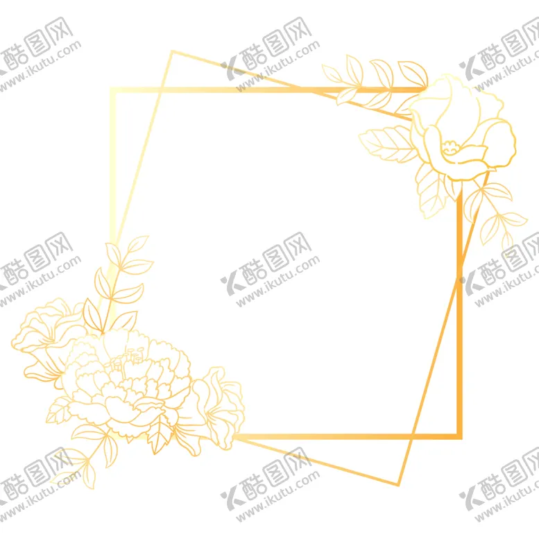 编号：67507401211410523549【酷图网】源文件下载-金色边框植物花环
