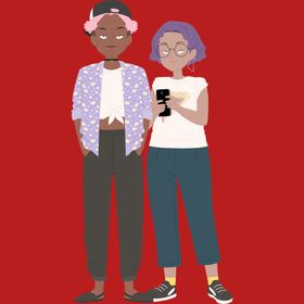 手绘情侣恋人爱男女卡通