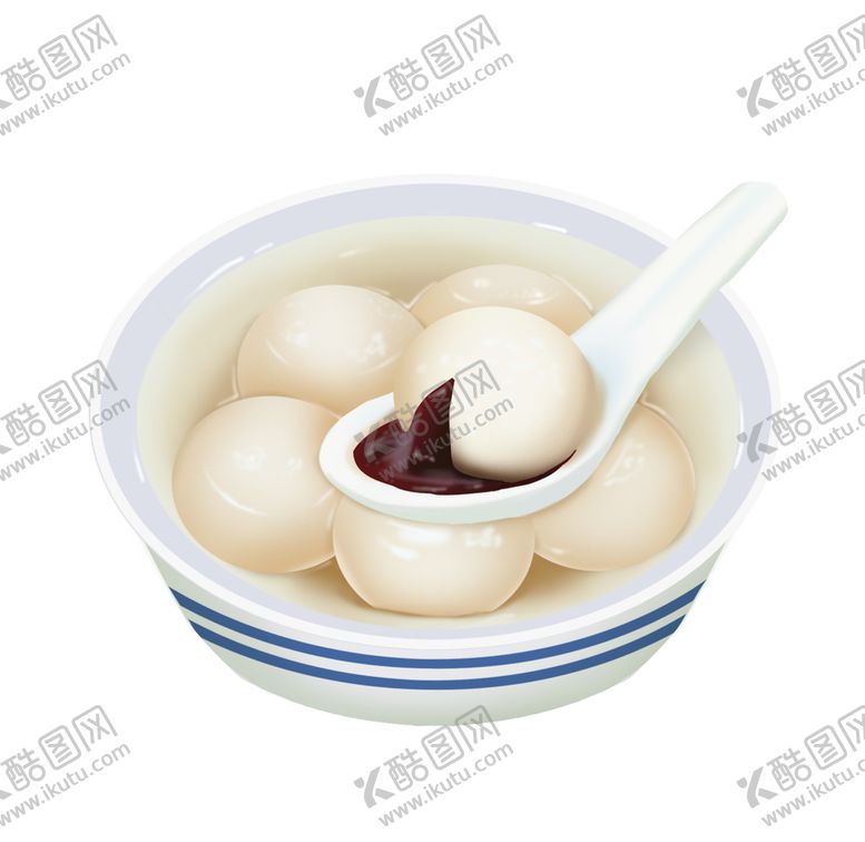 编号：71456209220116453604【酷图网】源文件下载-手绘黑芝麻汤圆