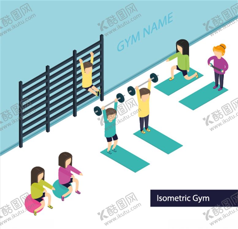 编号：29351910301634533644【酷图网】源文件下载-健身图标人物