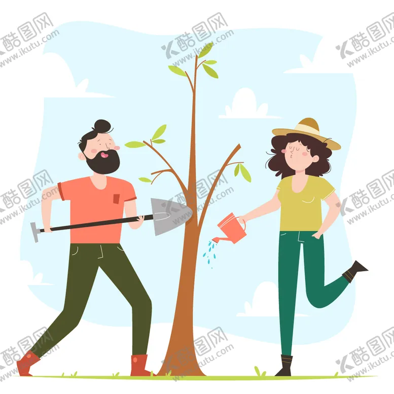 编号：31784610012051008367【酷图网】源文件下载-植树 