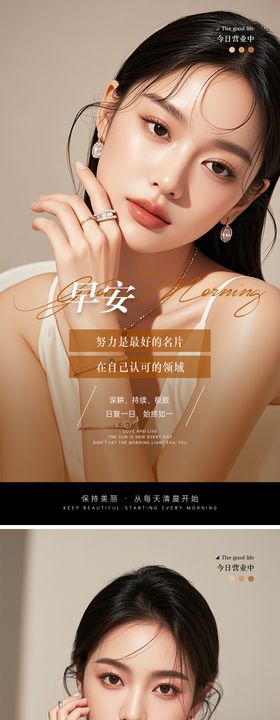 美业医美励志早安图海报