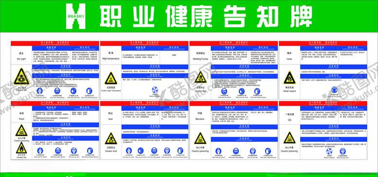 编号：13430009212021045568【酷图网】源文件下载-职业健康告示牌