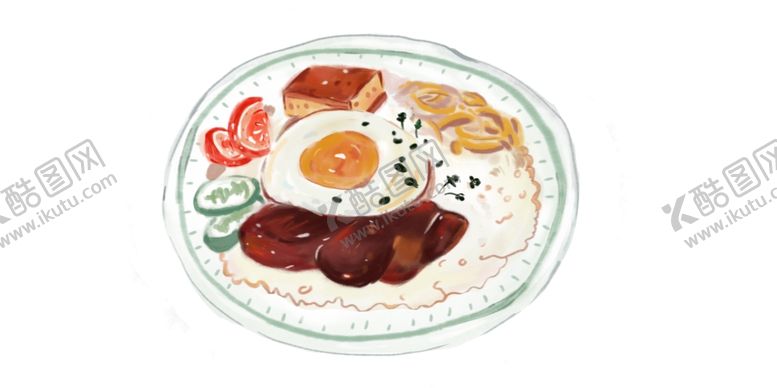 编号：22978309252000019968【酷图网】源文件下载-水彩食物插画