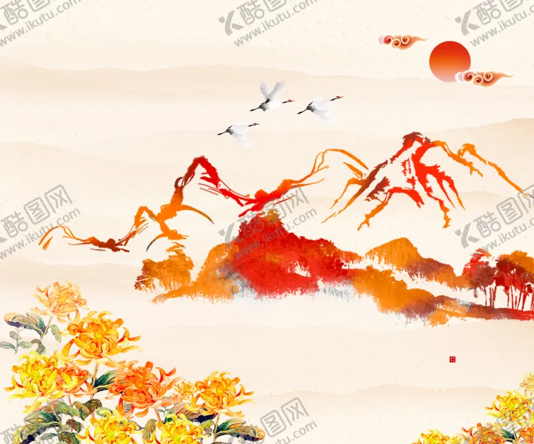 编号：33843510212305575151【酷图网】源文件下载-中国风水墨元素背景