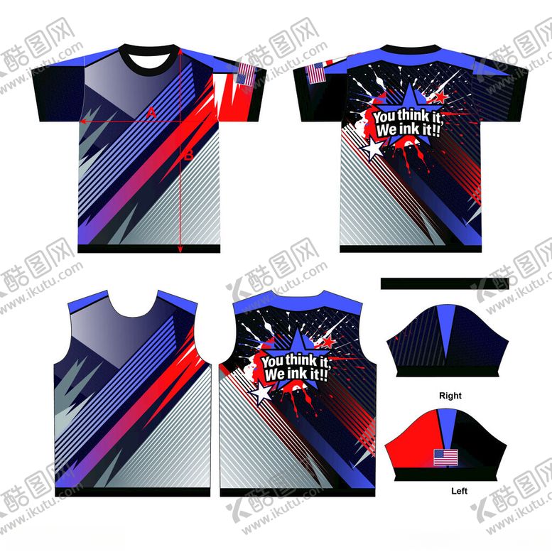 编号：51380904010029191072【酷图网】源文件下载-炫酷多彩运动T恤设计图