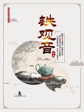 中国风茗茶铁观音促销宣传海报