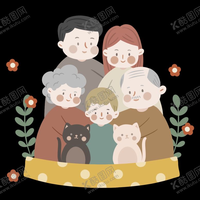编号：27052410252120284219【酷图网】源文件下载-一家人插画装饰图案