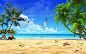 海滩风景合成