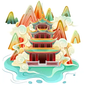 国潮插画背景