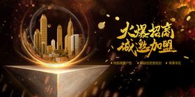 火爆招商加盟商场活动展板素材