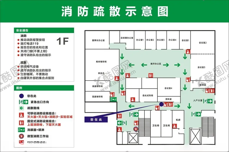 编号：28472602231312011164【酷图网】源文件下载-消防疏散图