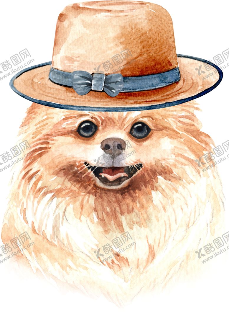 编号：45247509302009101165【酷图网】源文件下载-水彩绘画可爱小狗