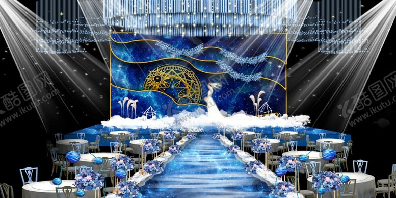 编号：47762310010034446879【酷图网】源文件下载-蓝色星空婚礼效果图