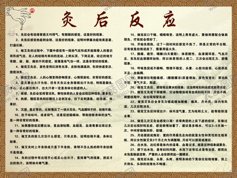 编号：92548706300239049332【酷图网】源文件下载-灸后反应