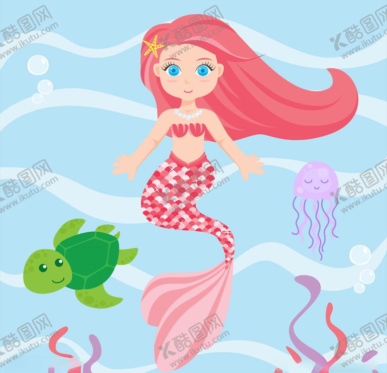 编号：24409009190550015078【酷图网】源文件下载-卡通美人鱼