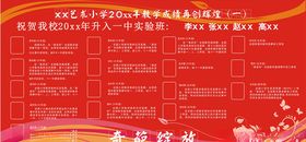 红色背景学校公司活动写真展板