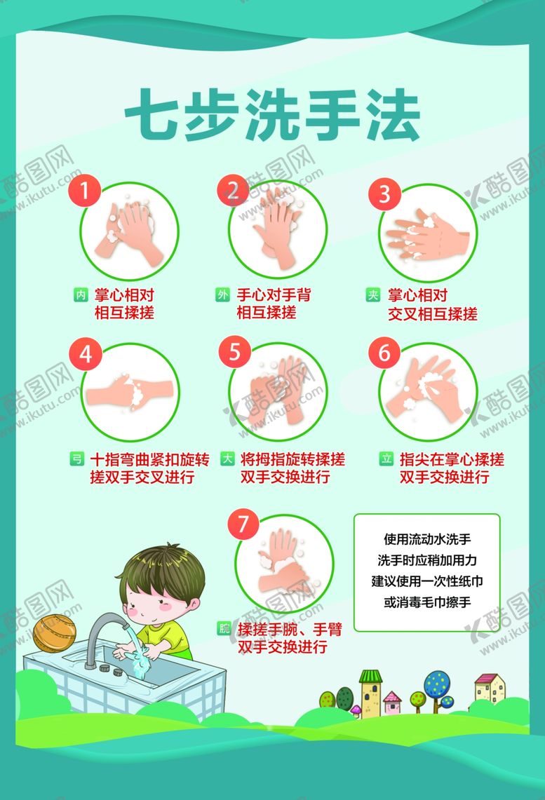 编号：69873610021037517534【酷图网】源文件下载-七步洗手法