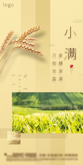 新中式小满节气微信单图