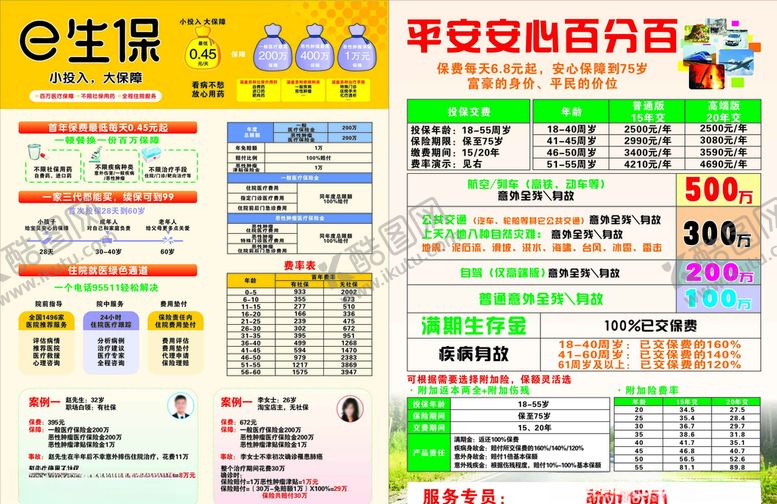 编号：95193706260157093854【酷图网】源文件下载-e生保安心百分百宣传单